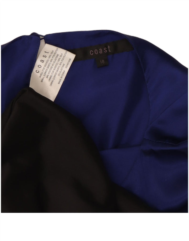 Vestido bainha feminino COAST UK 18 XL preto colorblock poliéster