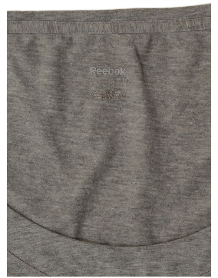Camiseta Reebok Mulher Top UK 10 Pequena Cinza