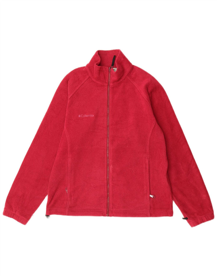 Columbia Womens Liner Fleece Jacket UK 14 Médio Poliéster Vermelho