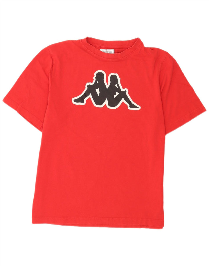 Camiseta masculina Kappa manga curta regular gráfica top médio algodão vermelho