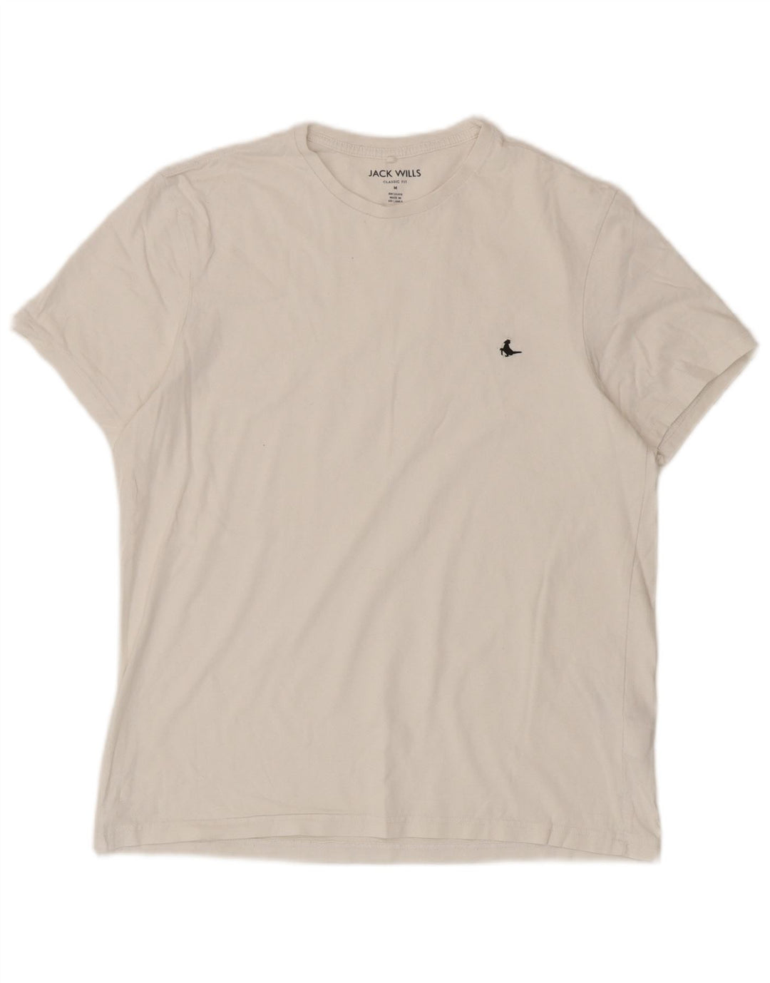 Jack Wills Mens Classic Fit Camiseta Top Médio Algodão Branco