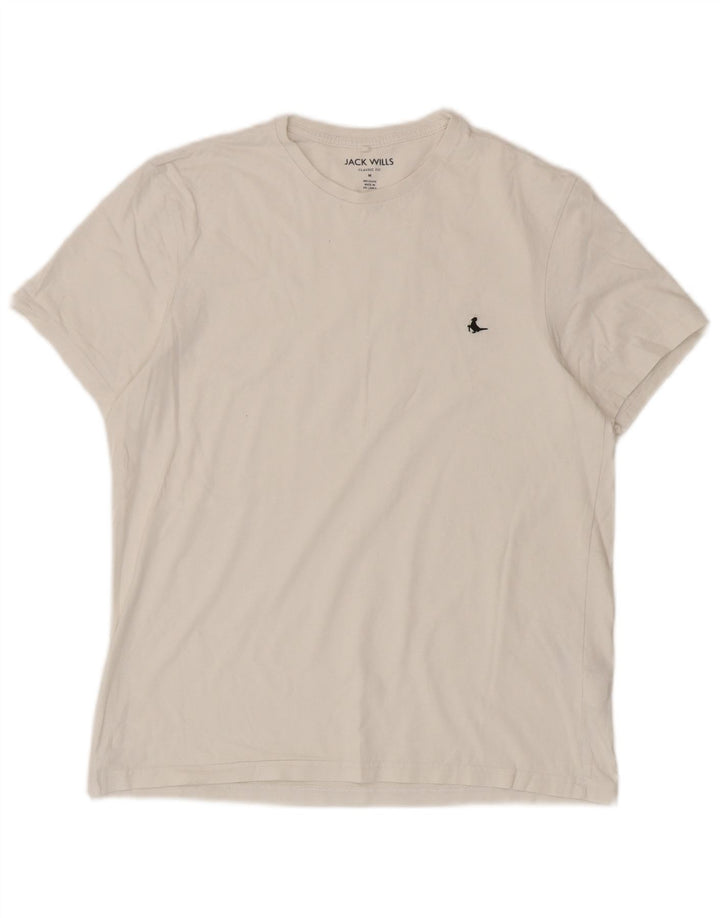 Jack Wills Mens Classic Fit Camiseta Top Médio Algodão Branco