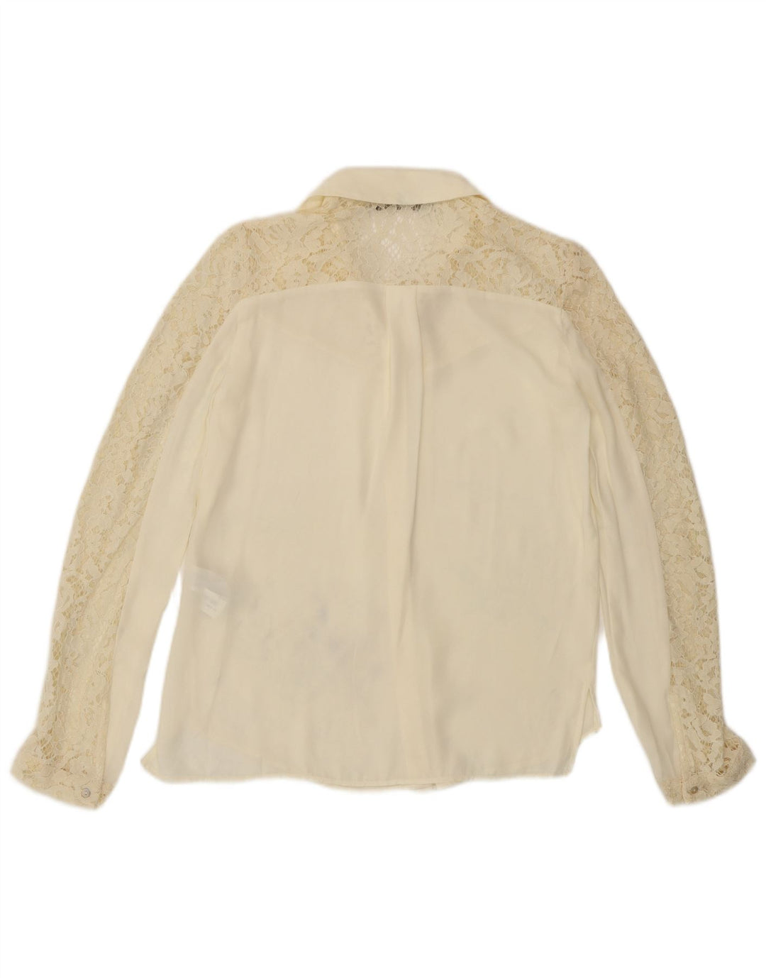 Blusa camisa feminina Zara UK 6 XS off white poliéster