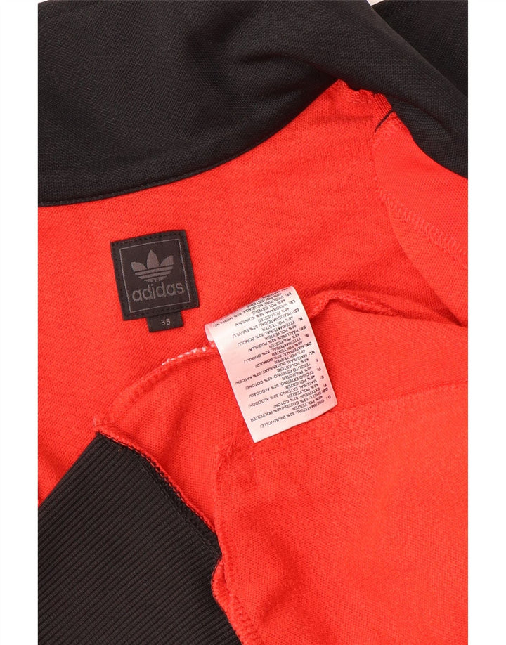 Adidas Womens Tracksuit Top Jacket EU 38 Médio Vermelho Colourblock Algodão