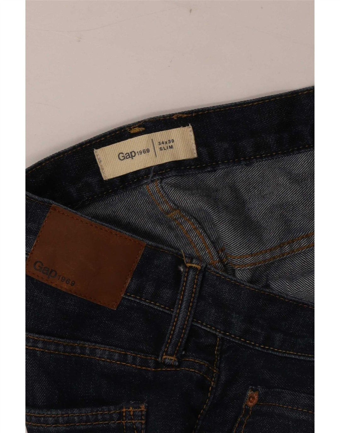 Gap Mens Slim Jeans W34 L30 Azul Algodão