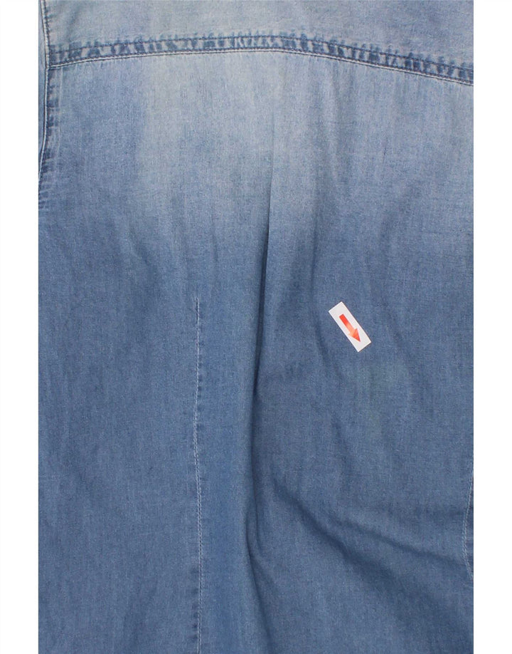 Camisa jeans Armani Junior Boys 13-14 anos azul algodão