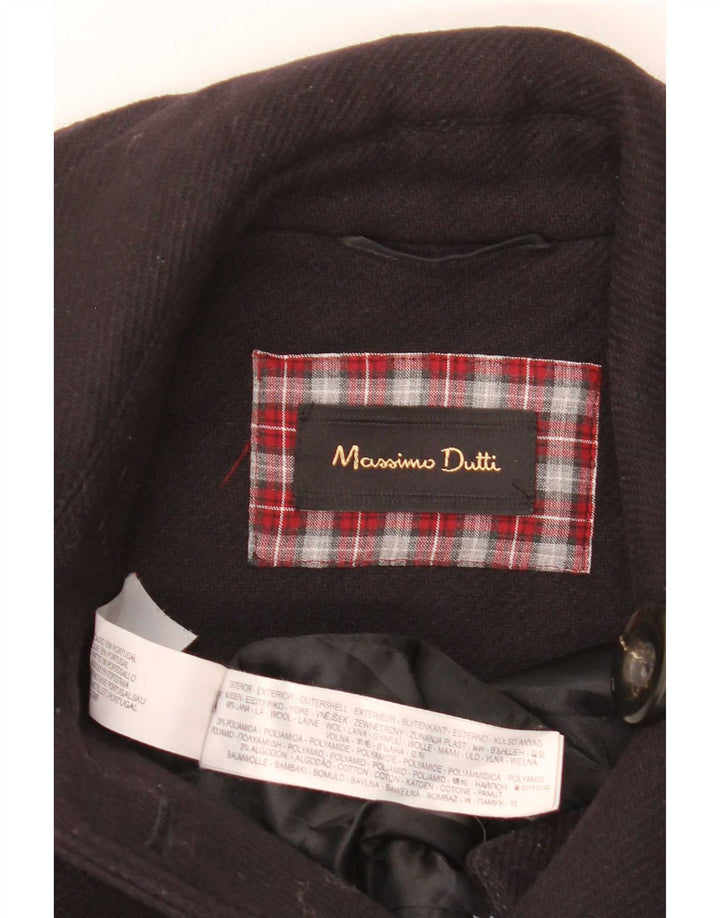 Casaco feminino Massimo Dutti com peito duplo militar Reino Unido 10 pequeno azul marinho