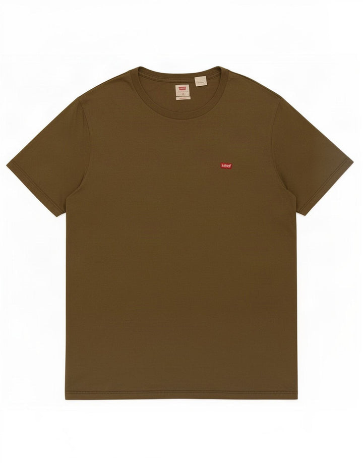 Camiseta masculina padrão Levi's Top médio de algodão cáqui
