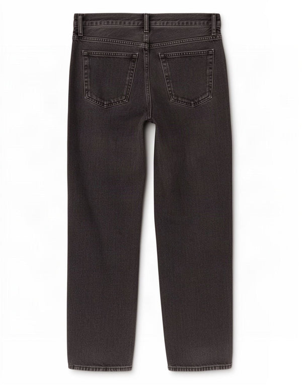 Calça jeans reta feminina Zara cintura alta EU 40 médio W30 L27 algodão preto