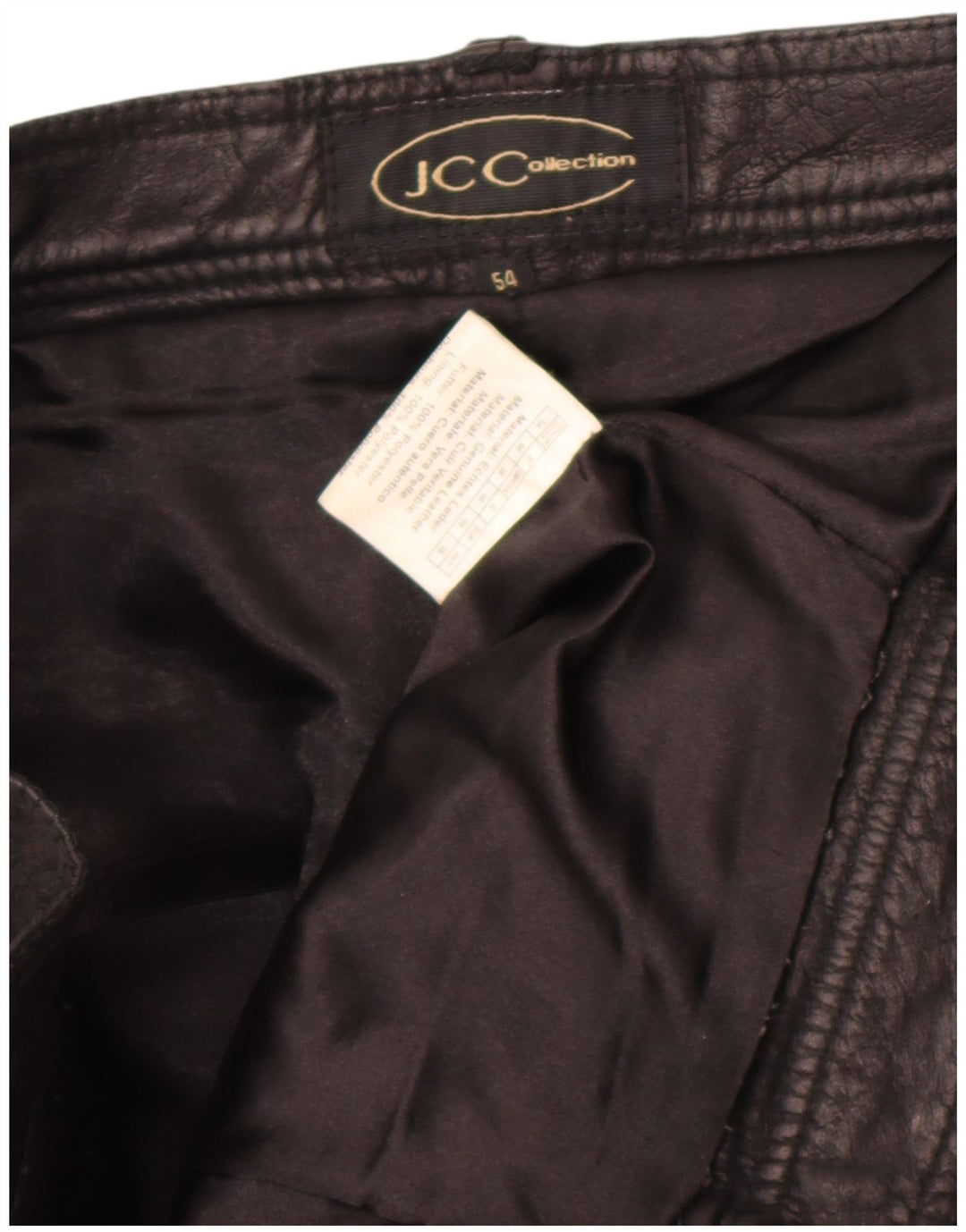 Calça masculina de couro JCC W38 L30 couro preto