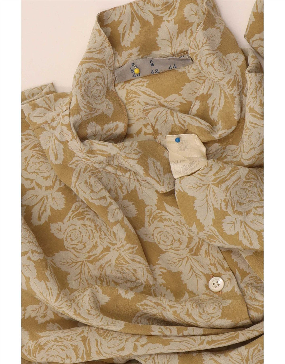 Blusa feminina i Blues IT 44 seda floral amarela média