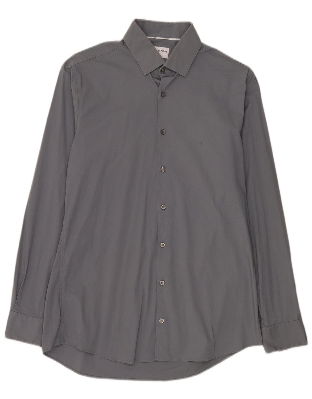 Camisa masculina Calvin Klein Slim Fit tamanho 39 cinza médio