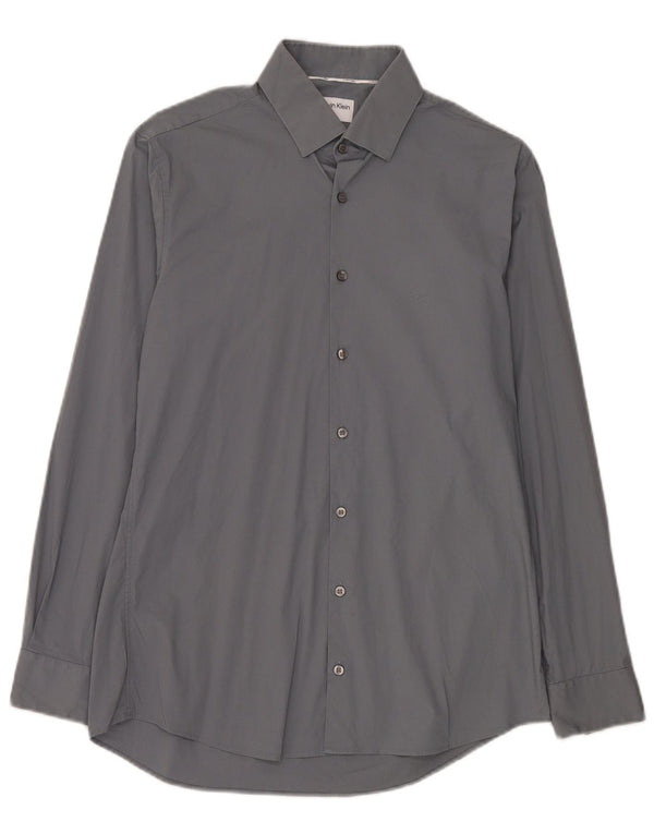 Camisa masculina Calvin Klein Slim Fit tamanho 39 cinza médio