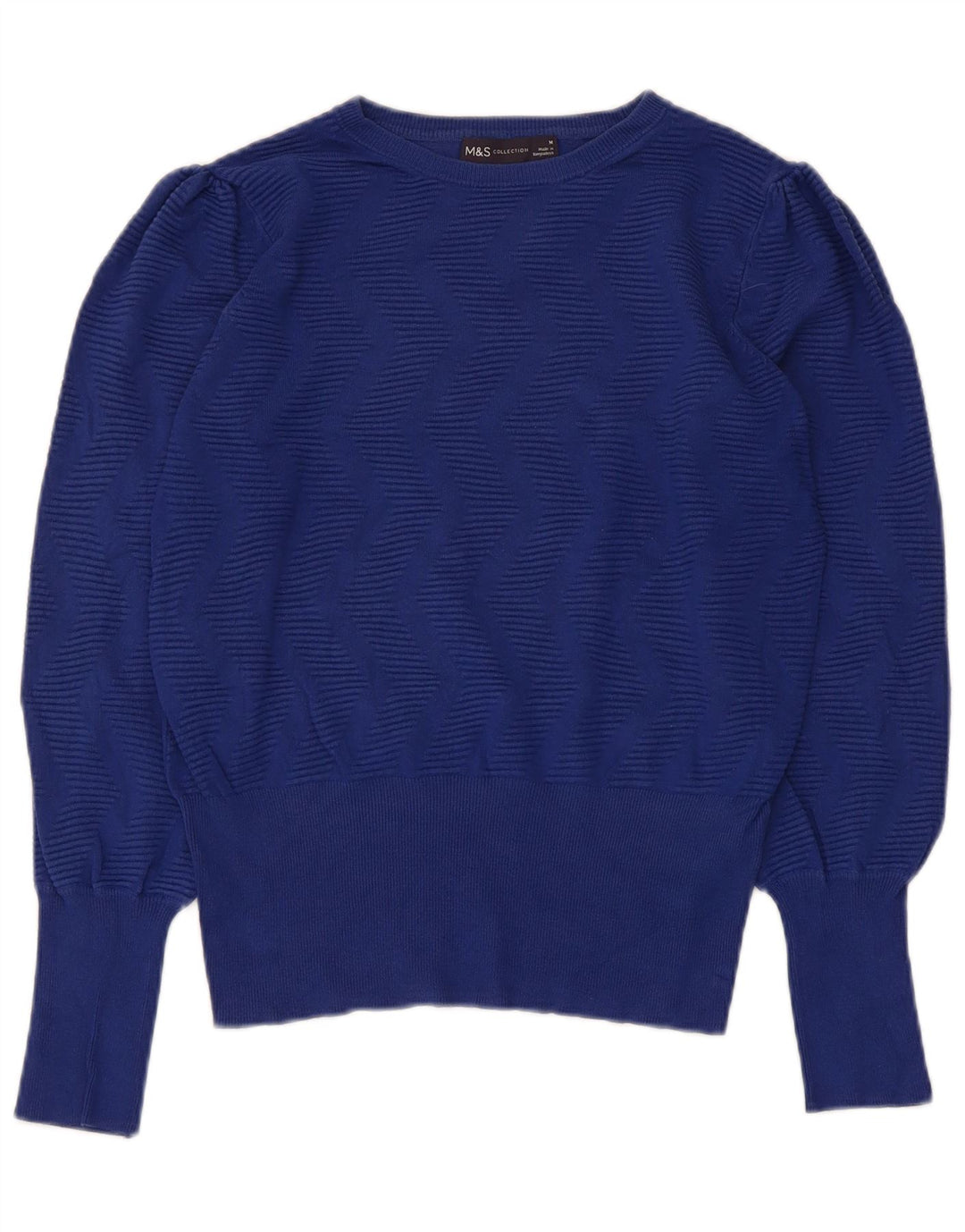 Suéter feminino Marks & Spencer com gola canoa Reino Unido 12 médio azul marinho
