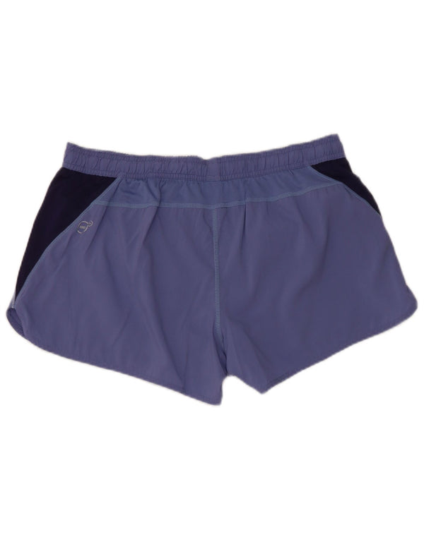 Shorts esportivos femininos Puma UK 14 grande roxo colorblock poliéster
