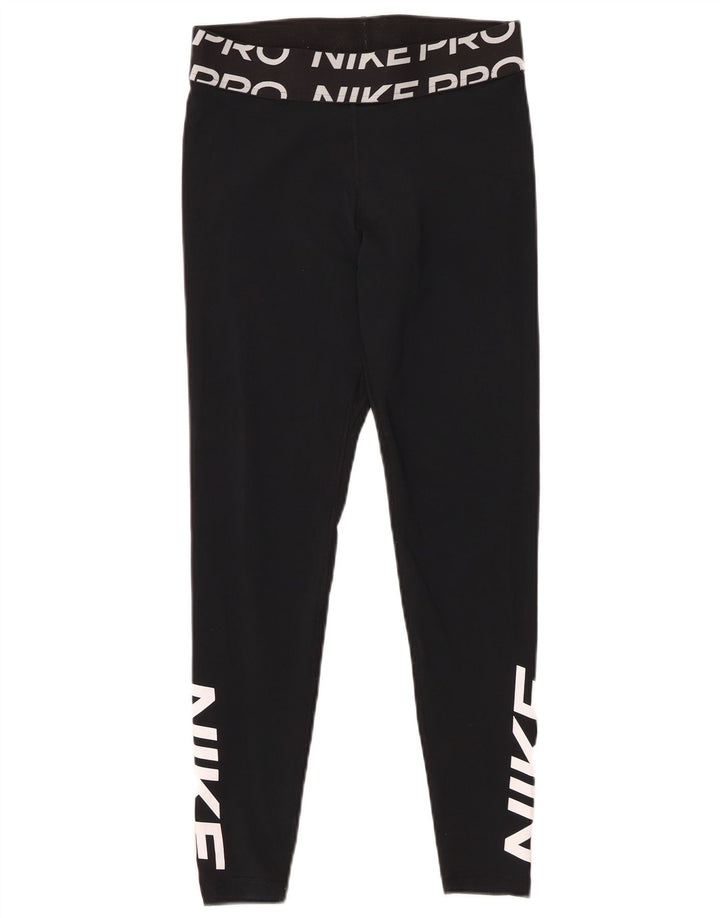 Leggings femininas Nike Dri Fit Graphic UK 12 médio preto poliéster