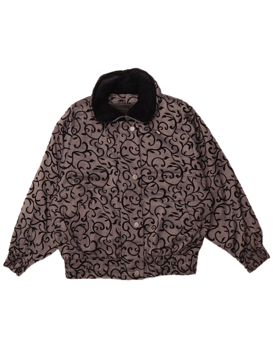 LONDON FOG Jaqueta corta-vento feminina grande Reino Unido 14 cinza médio floral