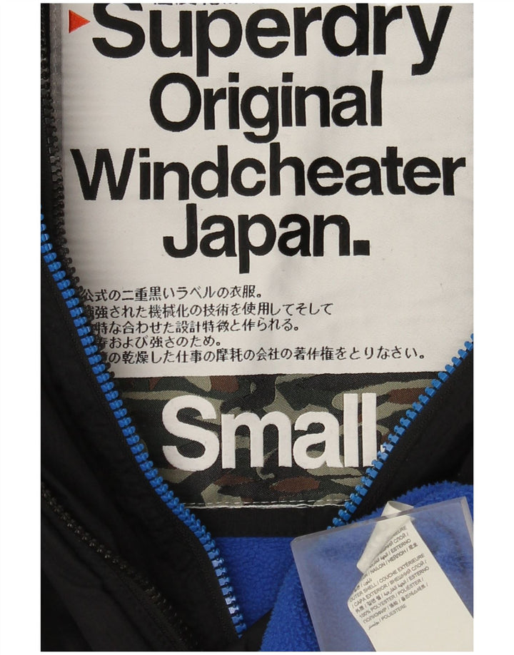 Jaqueta corta-vento masculina Superdry The Windcheater Graphic UK 36 pequena preta