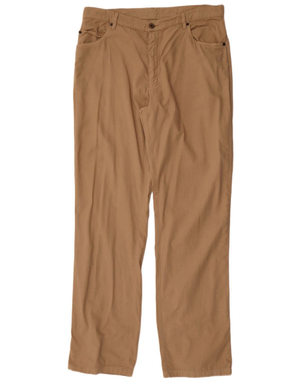 Lacoste Calça masculina reta casual tamanho 50 XL W34 L34 algodão bege
