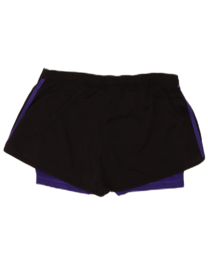 Shorts esportivos femininos Adidas UK 12/14 médio preto colorblock poliéster