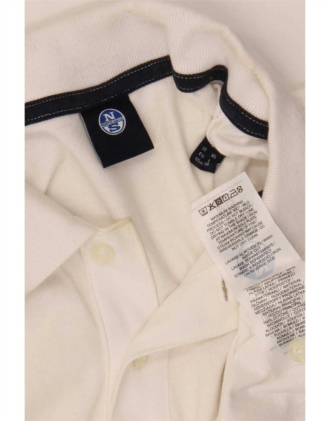 Camisa polo masculina North Sails grande algodão branco