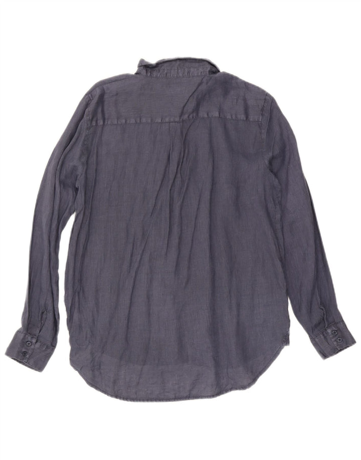 Camisa feminina Dack's UK 16 grande linho azul marinho
