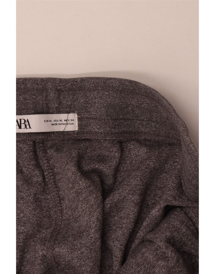 Calça de treino feminina Zara Joggers UK 18 XL cinza poliéster