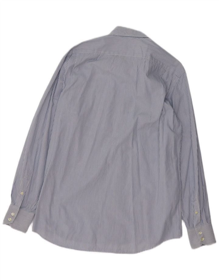 Camisa masculina LACOSTE tamanho 42 grande algodão listrado azul