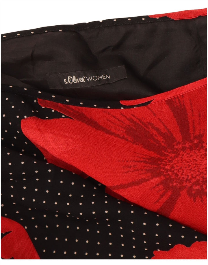 S.Oliver Saia Maxi Feminina EU 38 Médio W30 Preto Floral Viscose