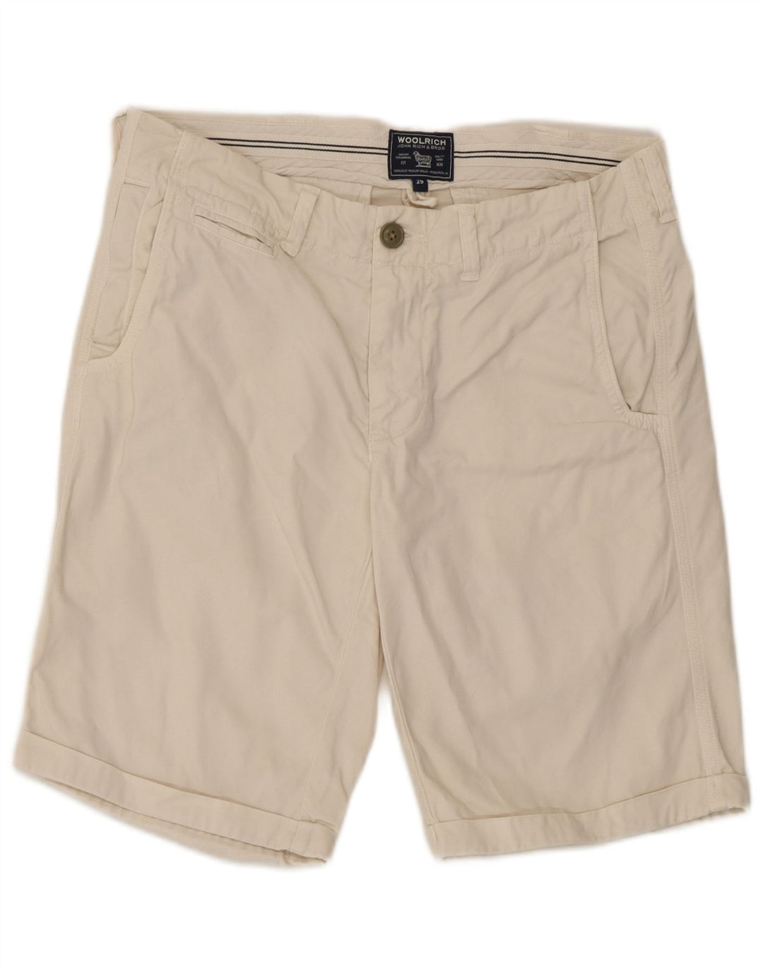 Shorts Chino masculino Woolrich W29 pequeno algodão branco