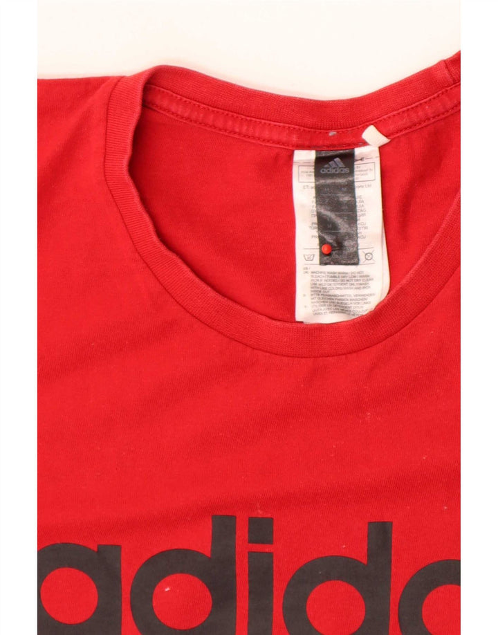 Adidas Mens Graphic T-Shirt Top Médio Algodão Vermelho