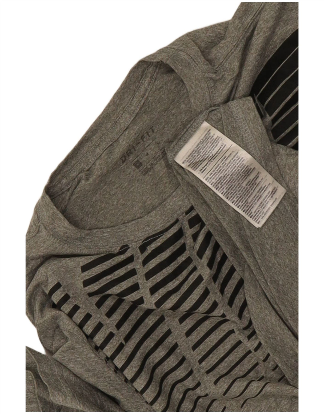 Camiseta Nike masculina Dri Fit Graphic Top cinza médio poliéster manchado