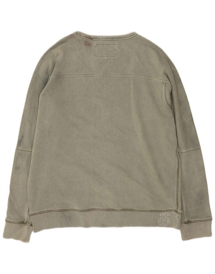 Fat Face Mens Gráfico Moletom Jumper Grande Algodão Cáqui