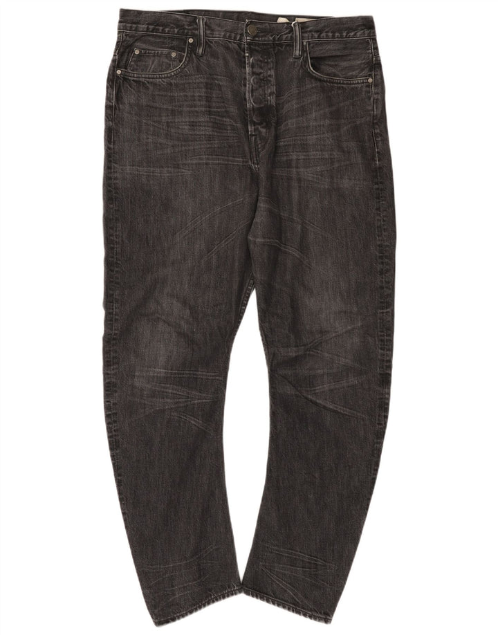 All Saints Mens Jeans Slim W34 L27 Algodão Preto