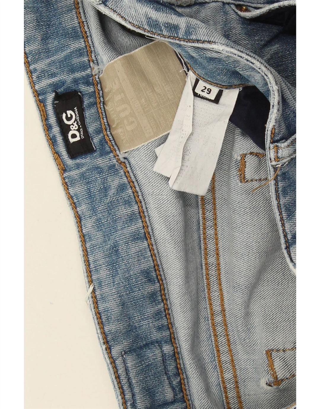 Dolce & Gabbana Jeans femininos desgastados slim W29 L32 algodão azul