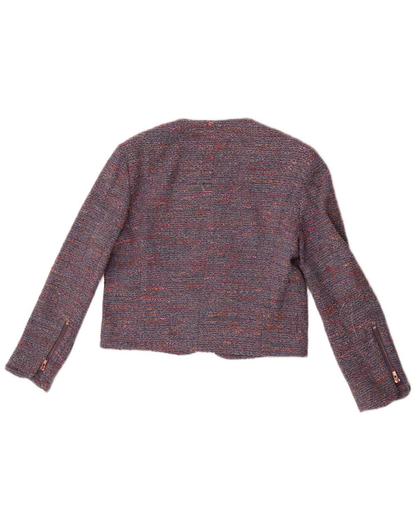 Jaqueta blazer feminina French Connection UK 10 pequena azul manchada