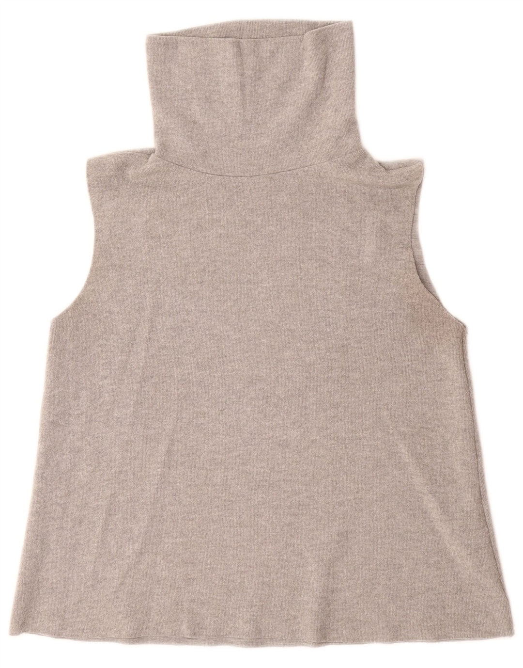 Regata feminina ZARA com gola redonda e algodão cinza grande UK 14