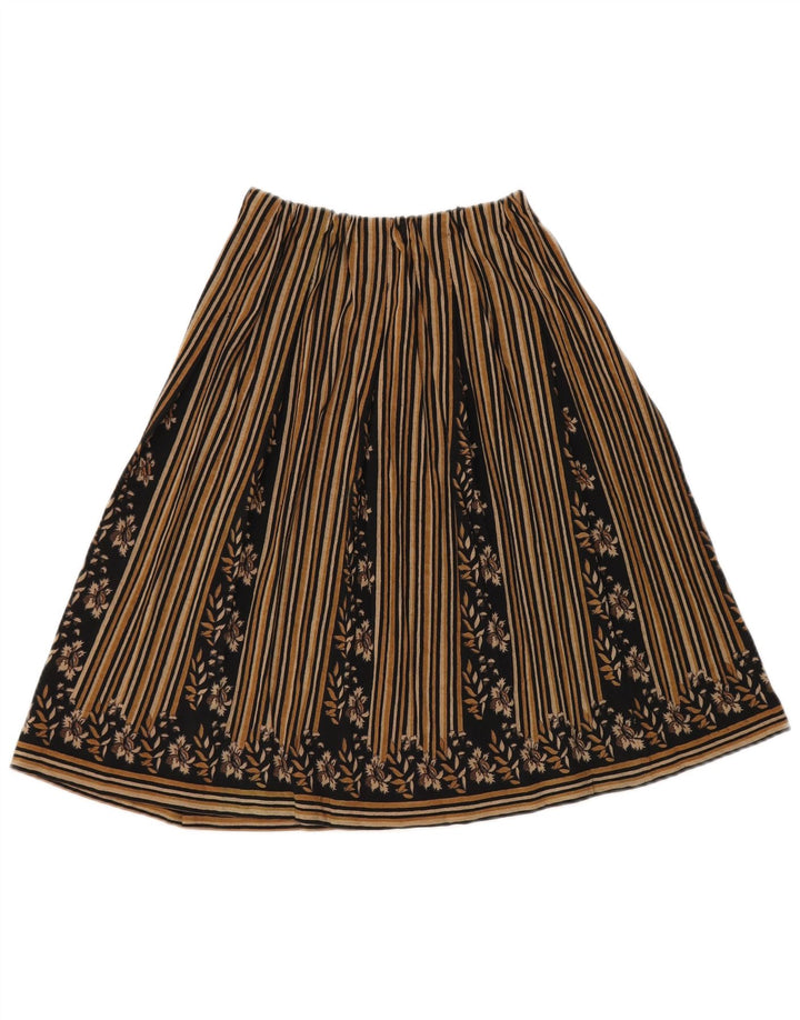 Saia feminina vintage linha A W30 listrada preta média