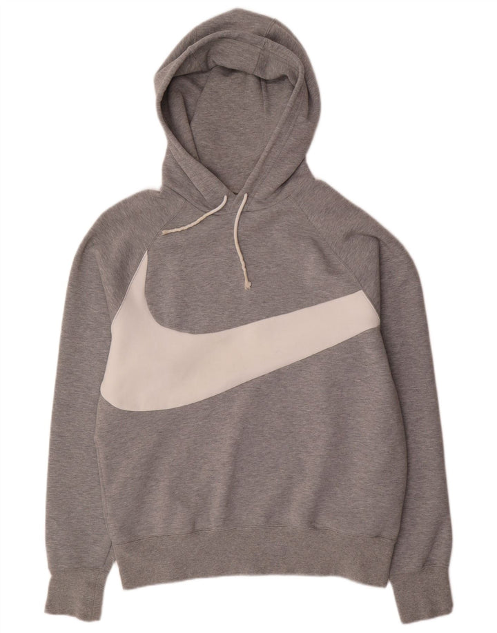 Jumper com capuz gráfico masculino Nike médio cinza algodão