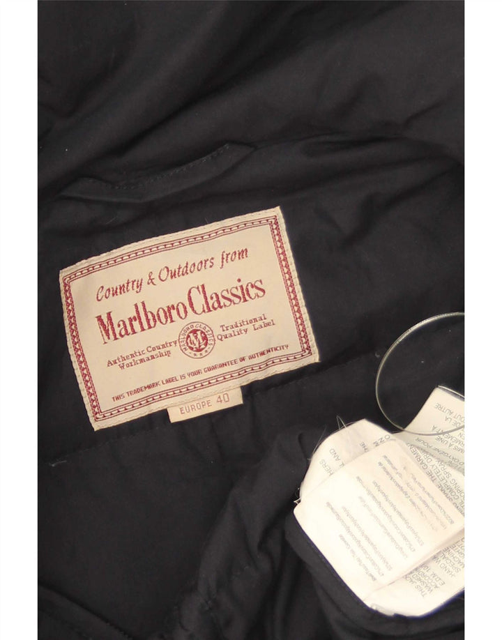 Casaco acolchoado com capuz feminino Marlboro Classics EU 40 algodão azul marinho médio