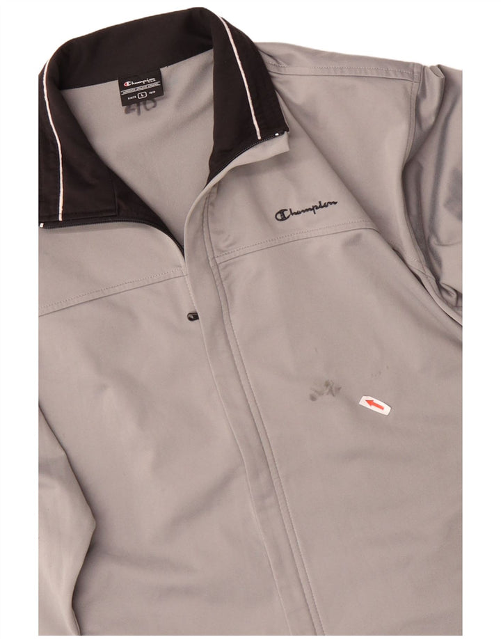 Champion Mens Treino Top Jaqueta Grande Cinza Poliéster Esportes