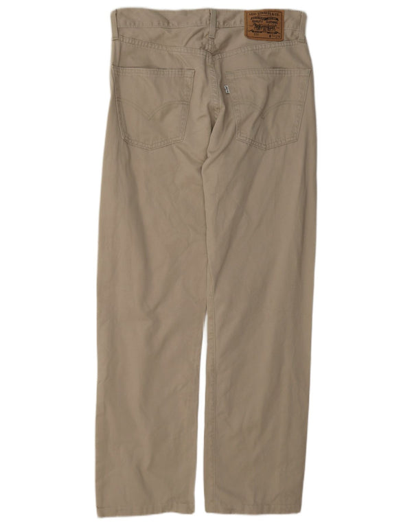 Levi's Mens 551 Straight Loose Fit Calça Casual W32 L29 Algodão Bege
