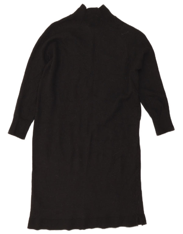 Vestido jumper feminino Massimo Dutti manga 3/4 Reino Unido 10 pequeno azul marinho lã