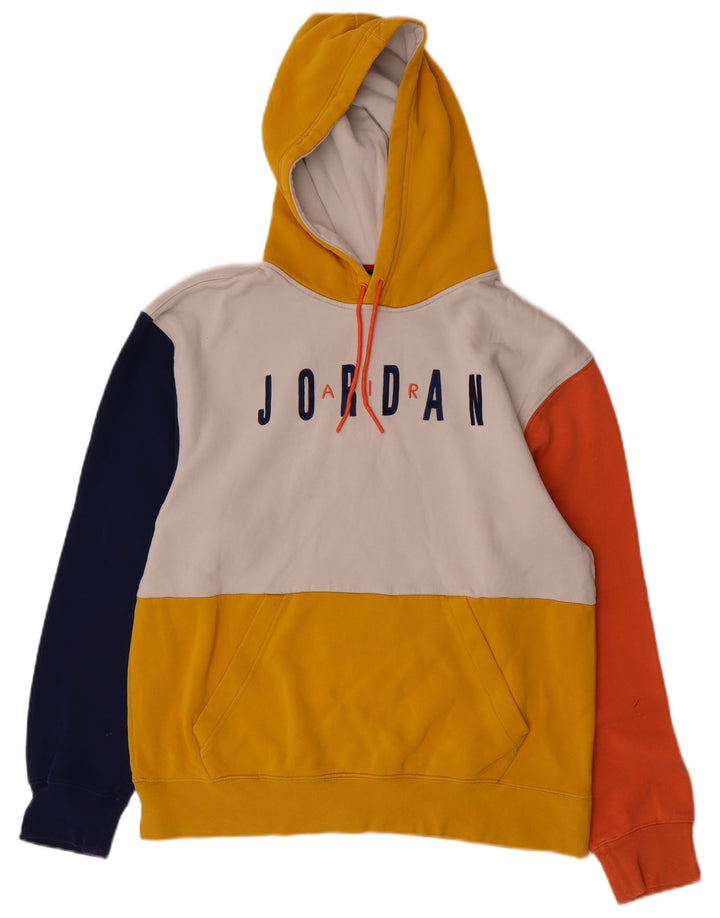 JORDAN Mens Graphic Hoodie Jumper Médio Multicolorido Colorblock