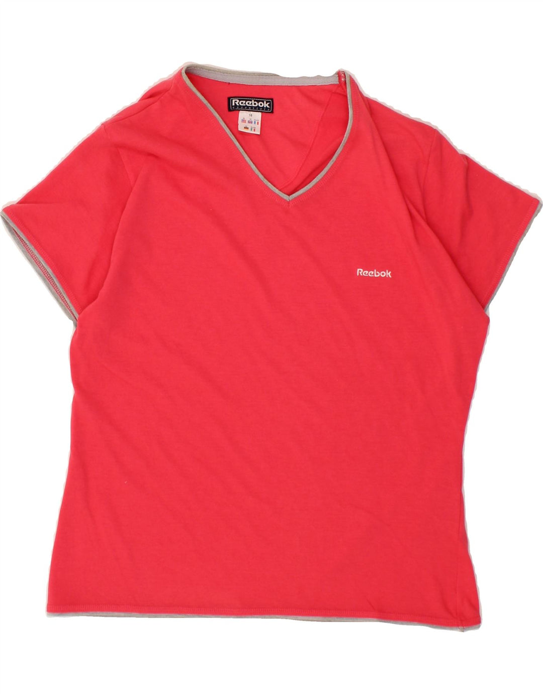 REEBOK Womens T-Shirt Top UK 16 Large Pink Cotton Vintage Reebok and Second-Hand Reebok from Messina Hembry 