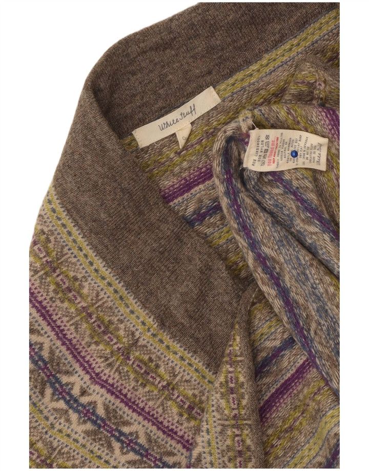 Mini saia feminina de malha White Stuff Reino Unido 8 pequena W30 multicolorida Fair Isle