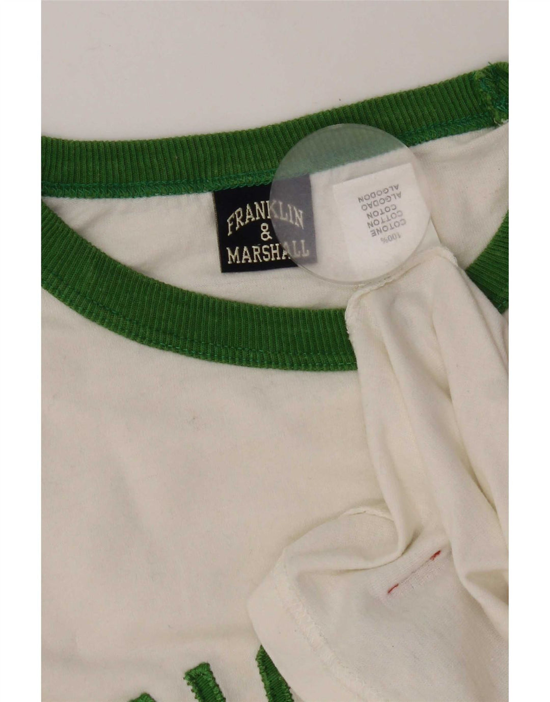 Franklin & Marshall Camiseta masculina gráfica de manga comprida grande algodão branco