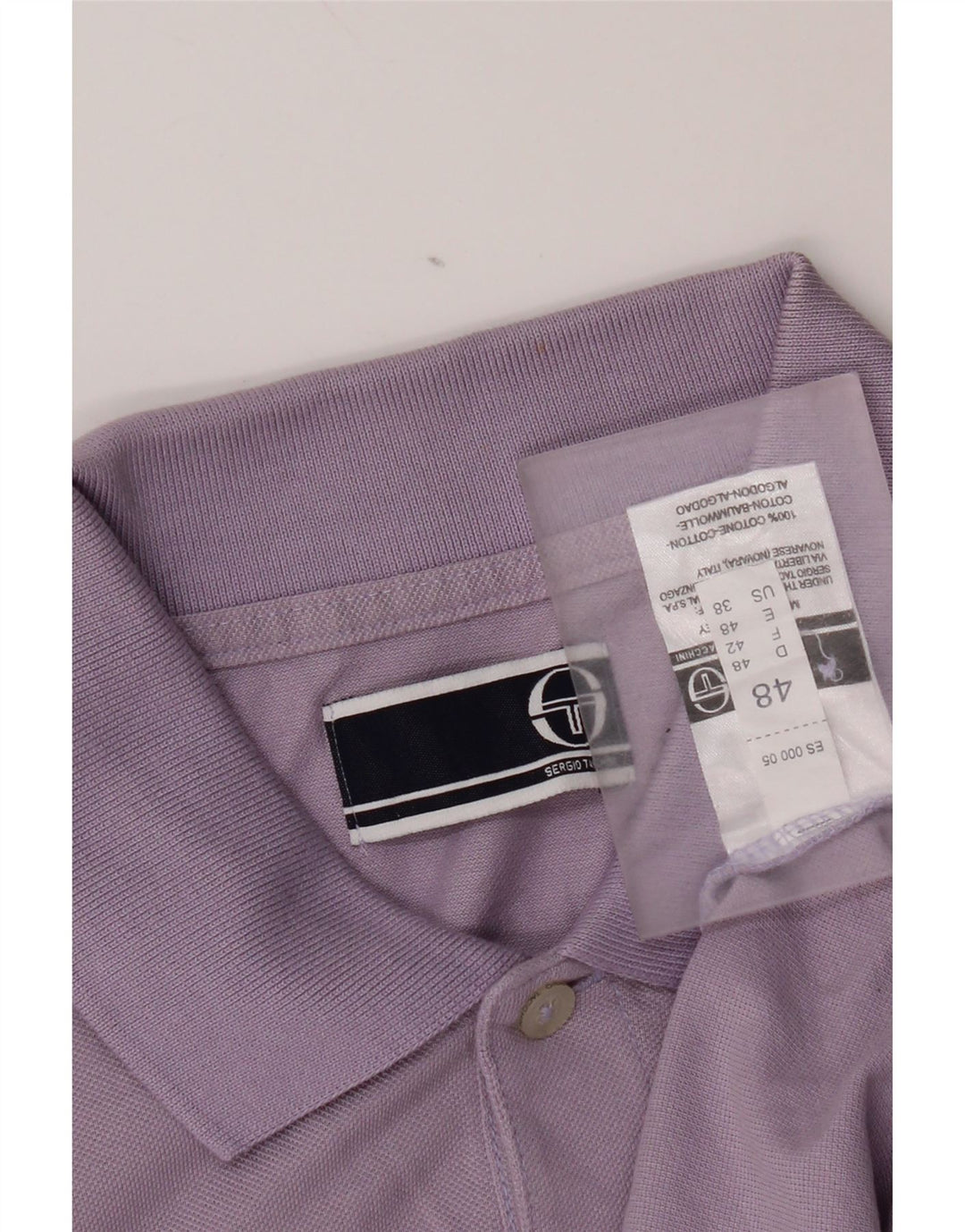 Camisa polo masculina Sergio Tacchini IT 48 algodão roxo médio