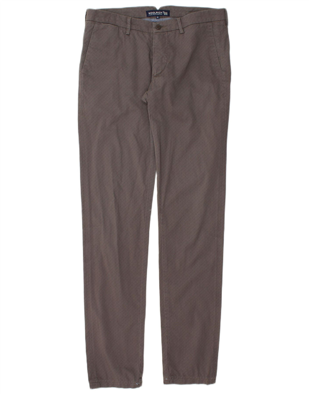 Calça Chino Masculina Slim WOOLRICH W31 L34 Algodão Xadrez Cinza