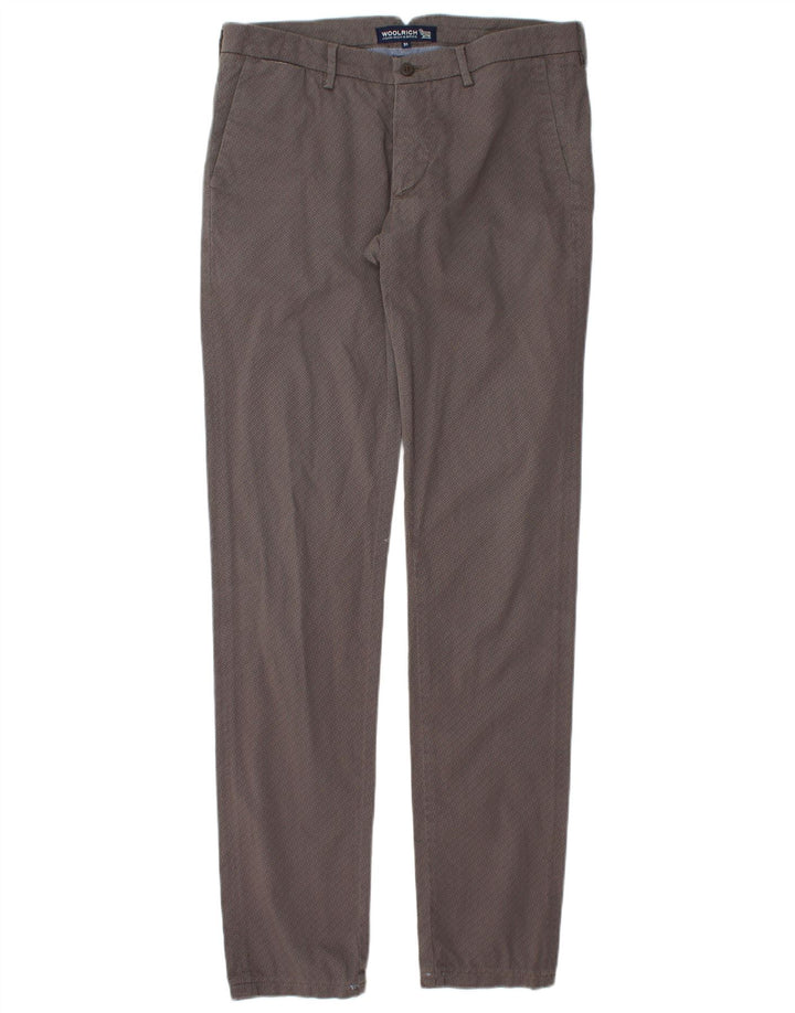 Calça Chino Masculina Slim WOOLRICH W31 L34 Algodão Xadrez Cinza